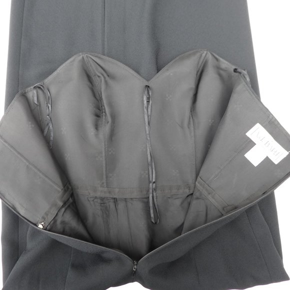 AJ Bari Vintage Strapless Dress Elegant Black Thigh Slit Boning Back Zip Corset - Picture 5 of 6